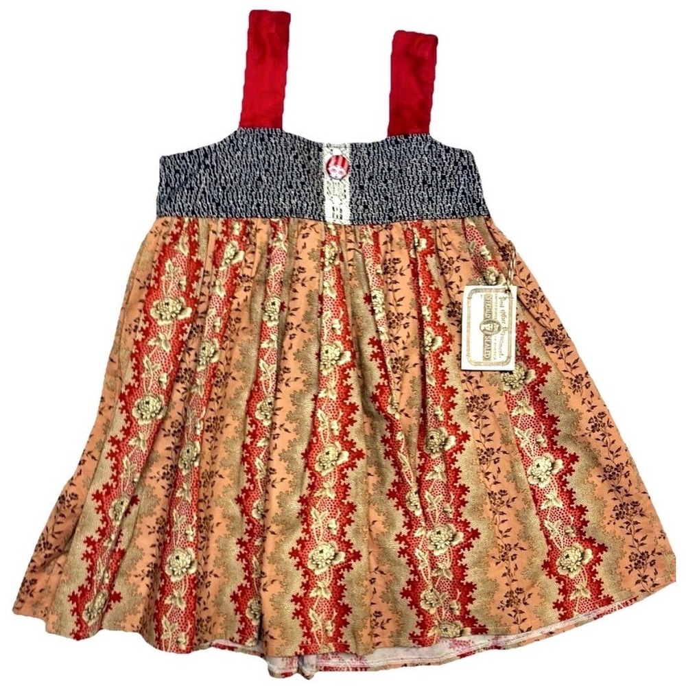 Handmade Boutique Girls Dress Size‎ 6 Patchwork Floral Cottagecore Prairie NWT